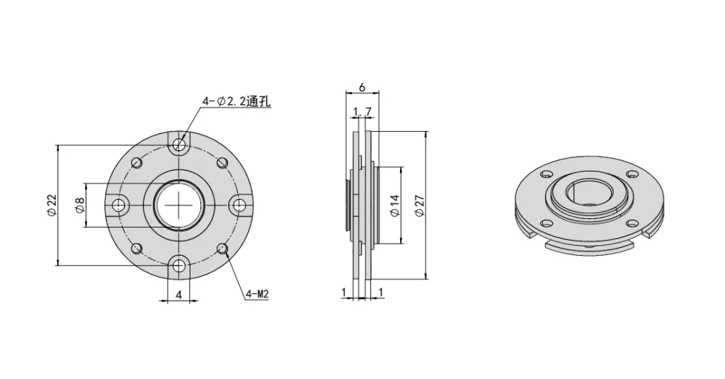 Iron Round-Disc Torque Hinge Dimension Drawing XG11-020