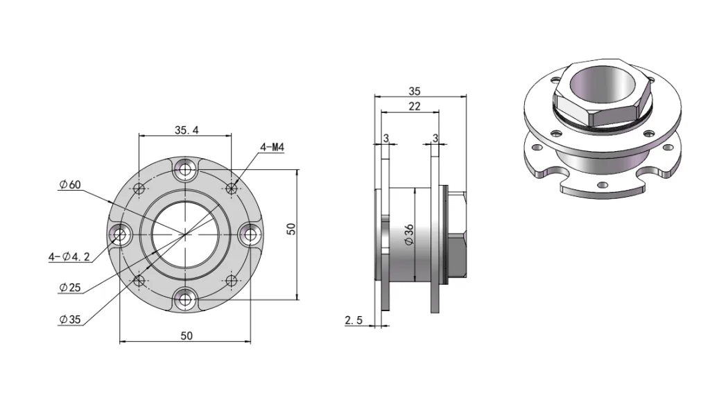 Round Torque Hinge Dimensional drawing XG11-119