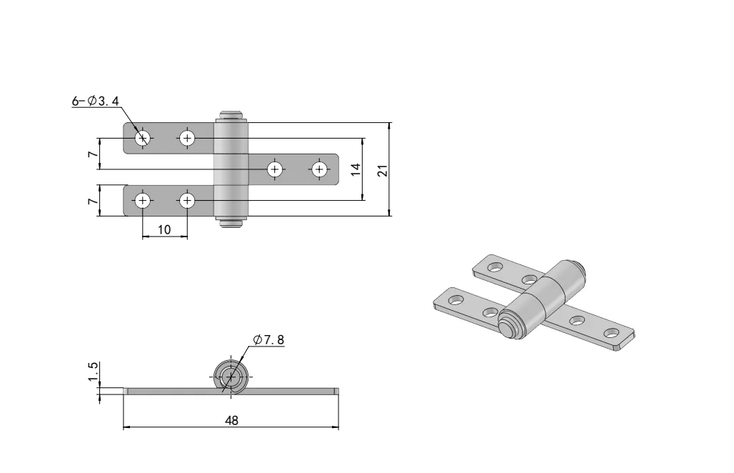 SK7 Torque Hinge Dimension Drawing HG11-145