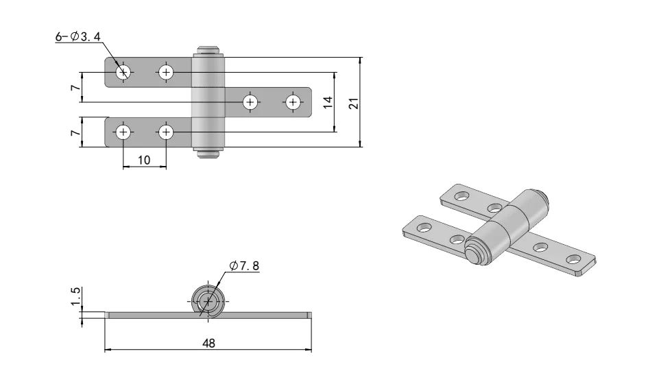 SK7 Torque Hinge Dimension Drawing XG11-145