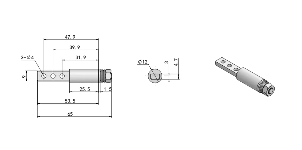 Slim Hidden Torque Hinge Dimension Drawing HG11-107