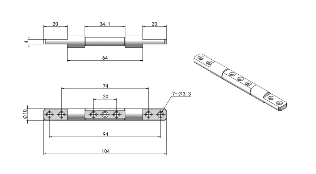 Dual-Axis Torque Hinge Dimension Drawing
