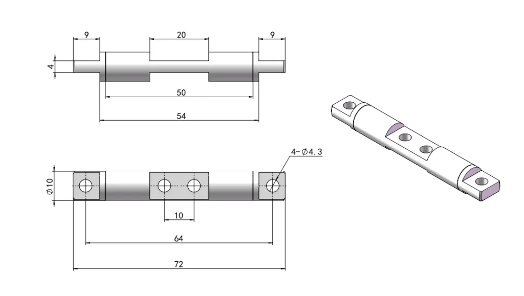 Dual-Axis Torque Hinge Dimension Drawing