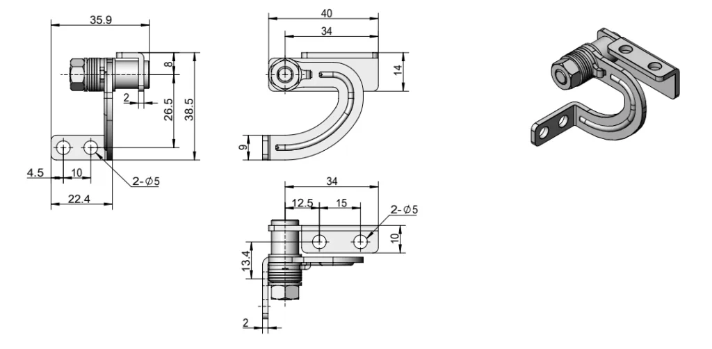 180° Adjustable Torque Hinge HG11-079