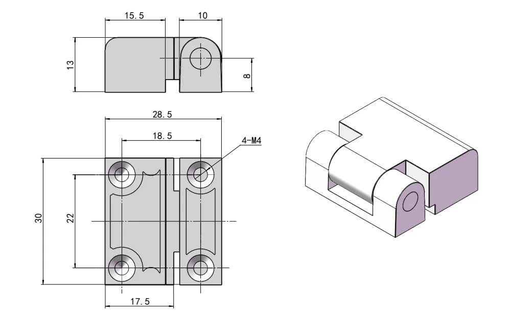 180° Zinc Alloy Torque Hinge HG11-035-3