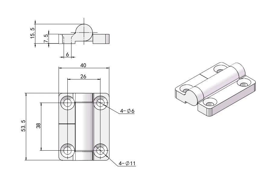  5.5 N·m Torque Hinge for Industrial Panels HG11-123