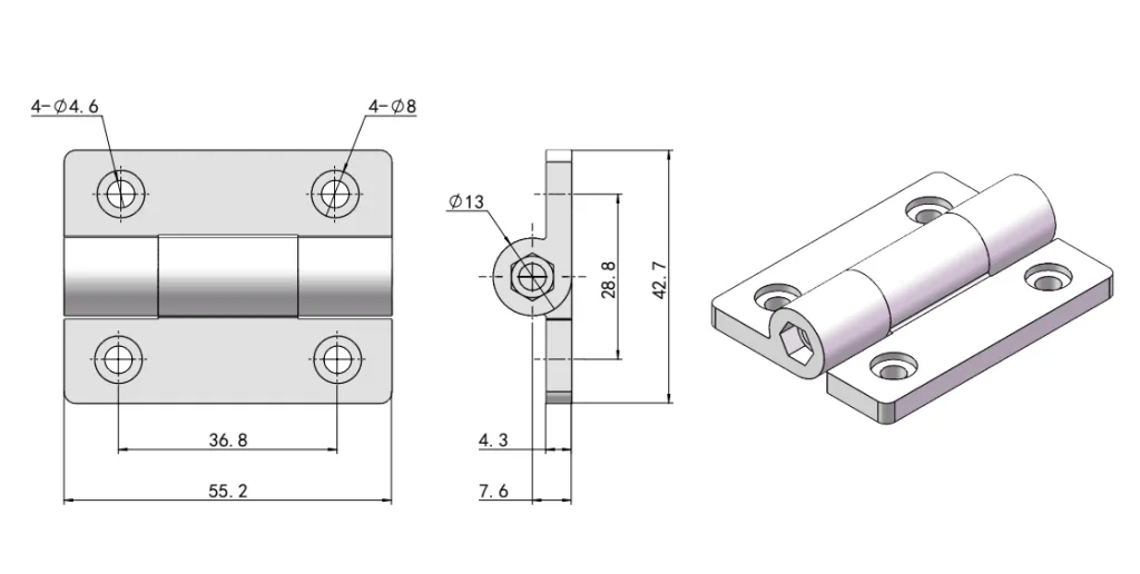 Adjustable Torque Hinge HG11-091-4