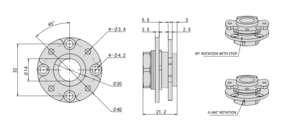 Round Adjustable Damping Shaft HG11-120