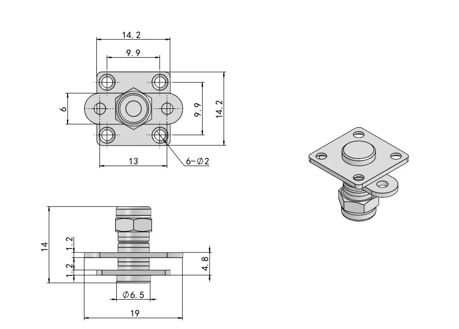 Carbon Steel Adjustable Torque Hinge  HG11-059