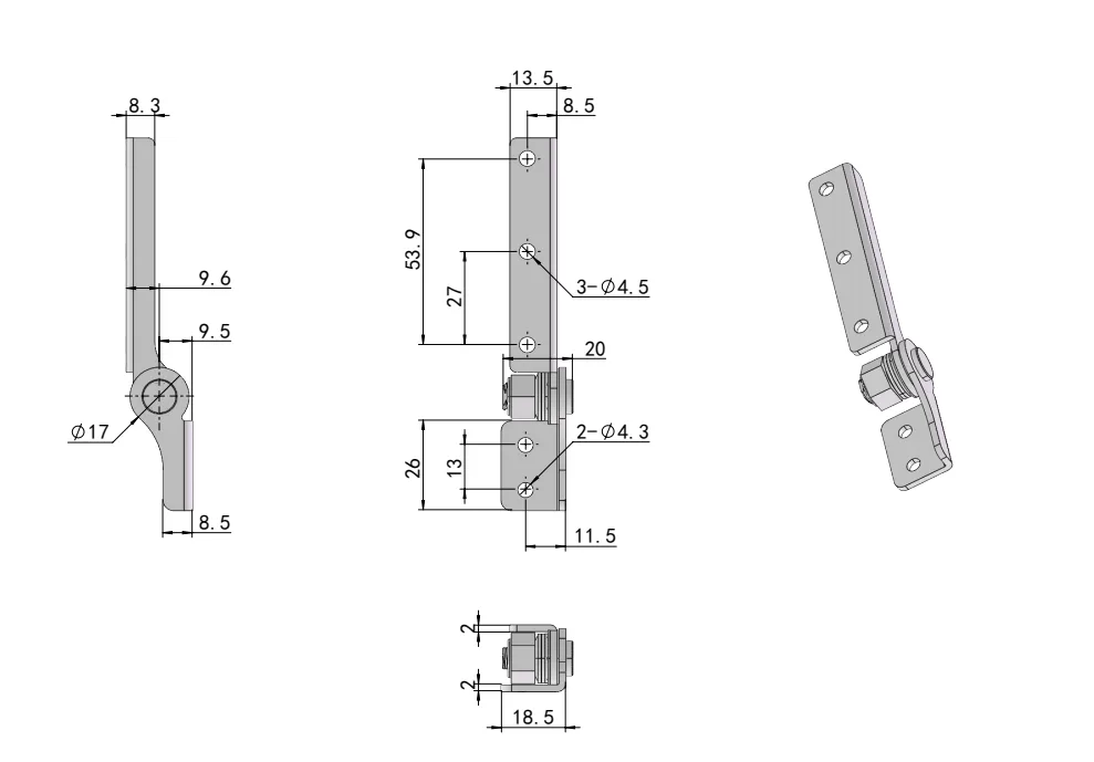 Charnières robustes à couple réglable HG11-047-3