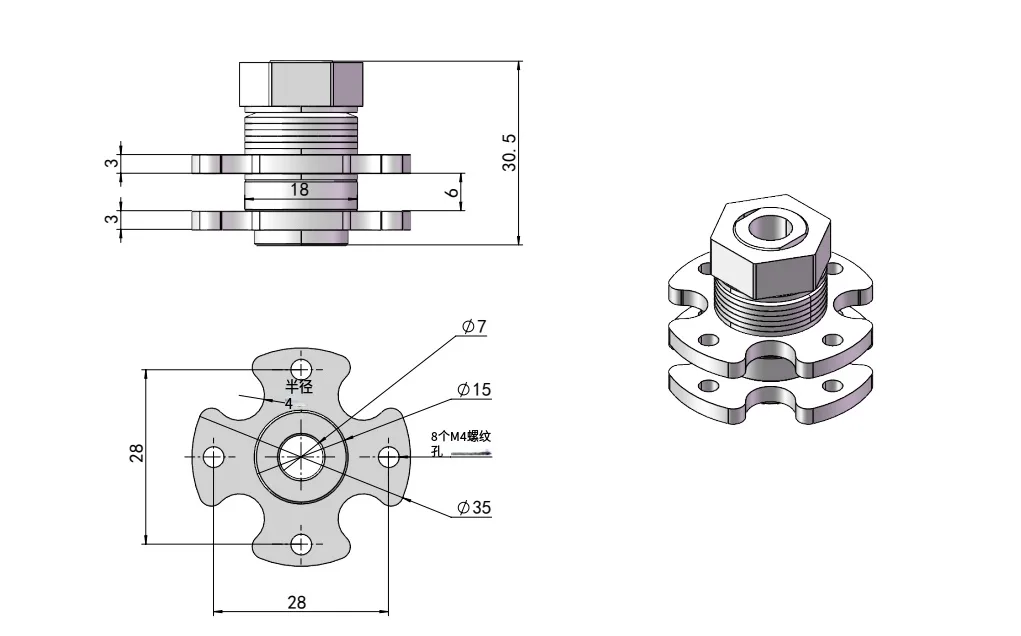 Round Damping Hinge with Cable Hole 360°  HG11-106