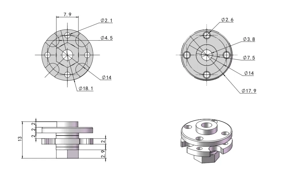 Round Damping Hinge with Cable Hole 360° HG11-117