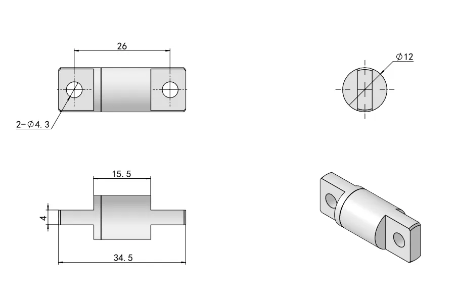 Straight Damping Hinge HG11-075-6