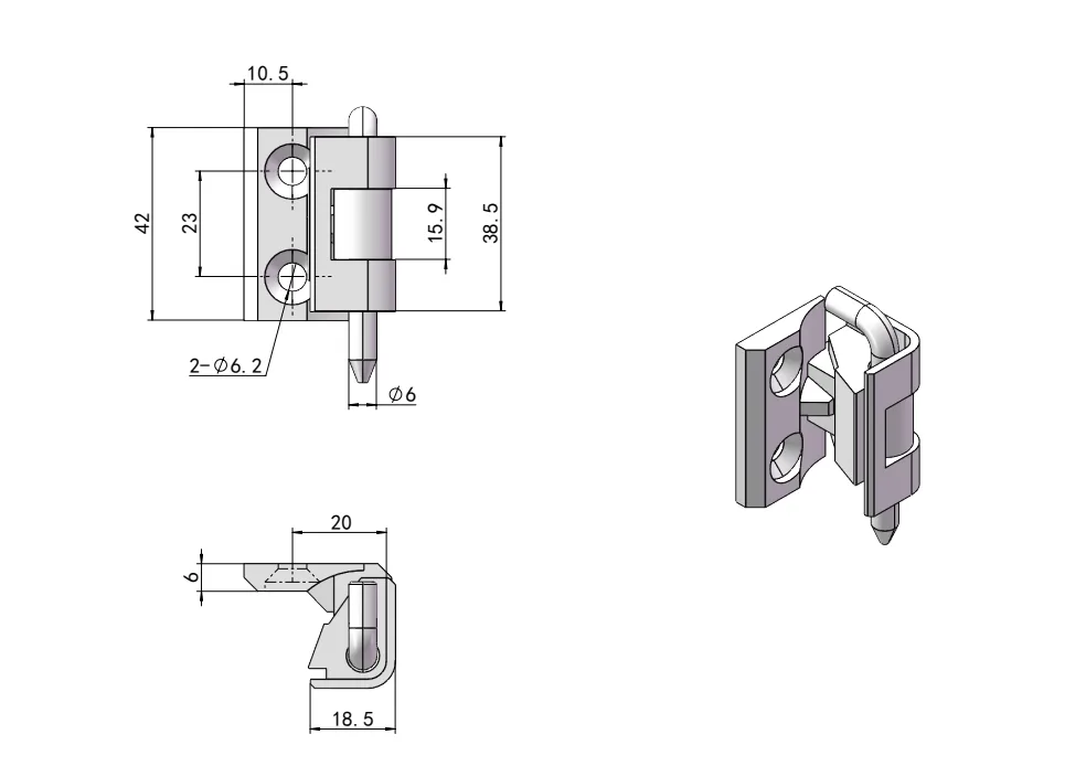304 Stainless Steel Removable Pin Hinge HG02-198