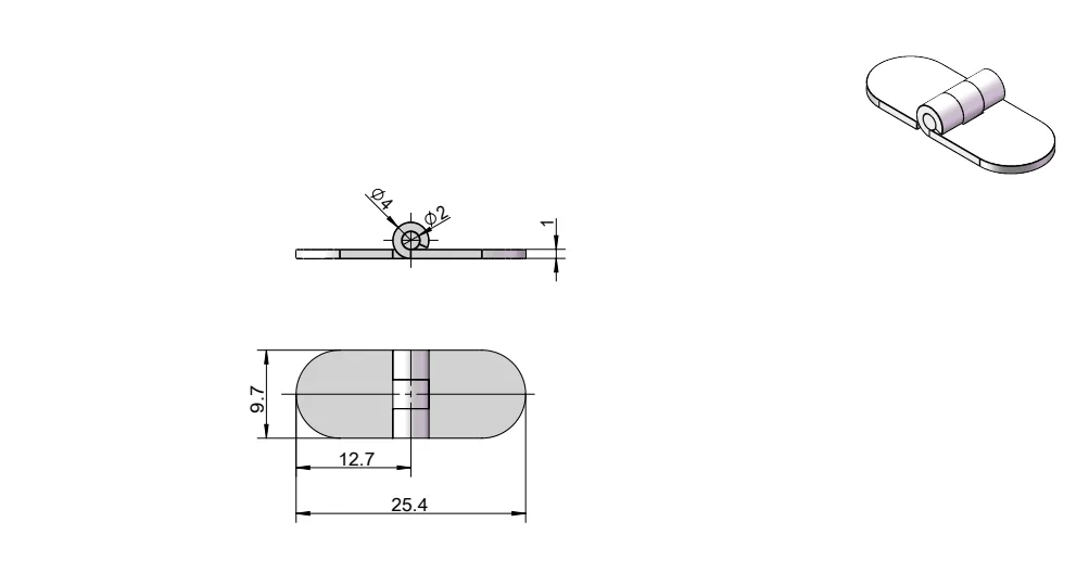 304 Stainless Steel Round Weld-On Hinge HG02-052