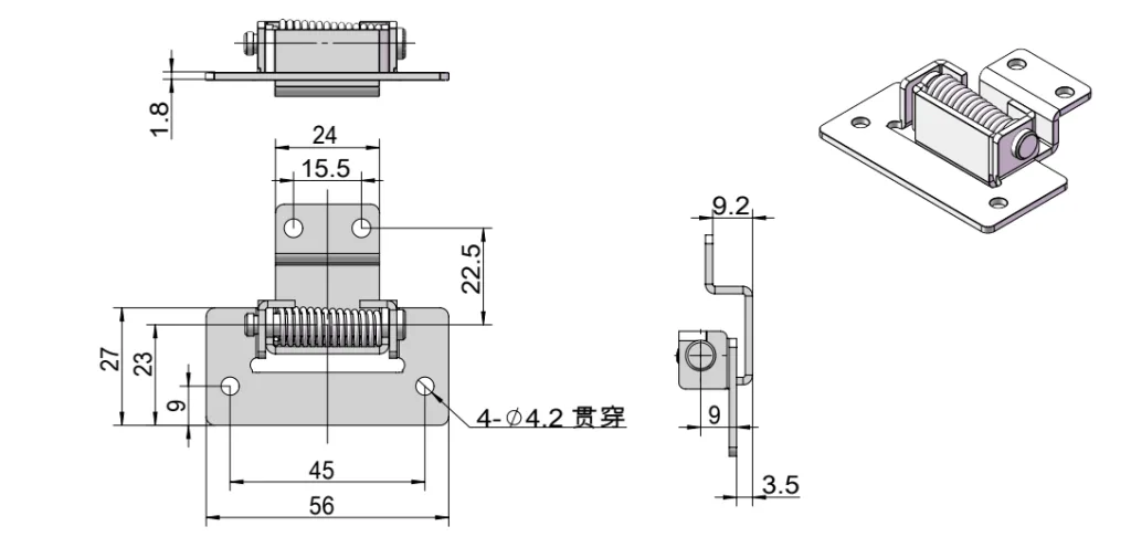 90° Auto Return Concealed Hinge HG02-011