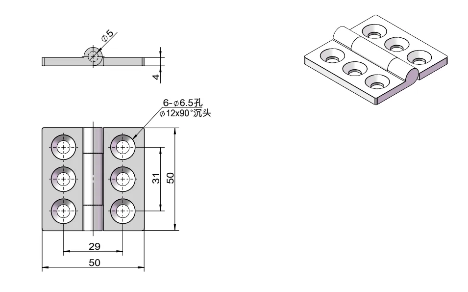 Compact Stainless Steel Hinge HG02-100
