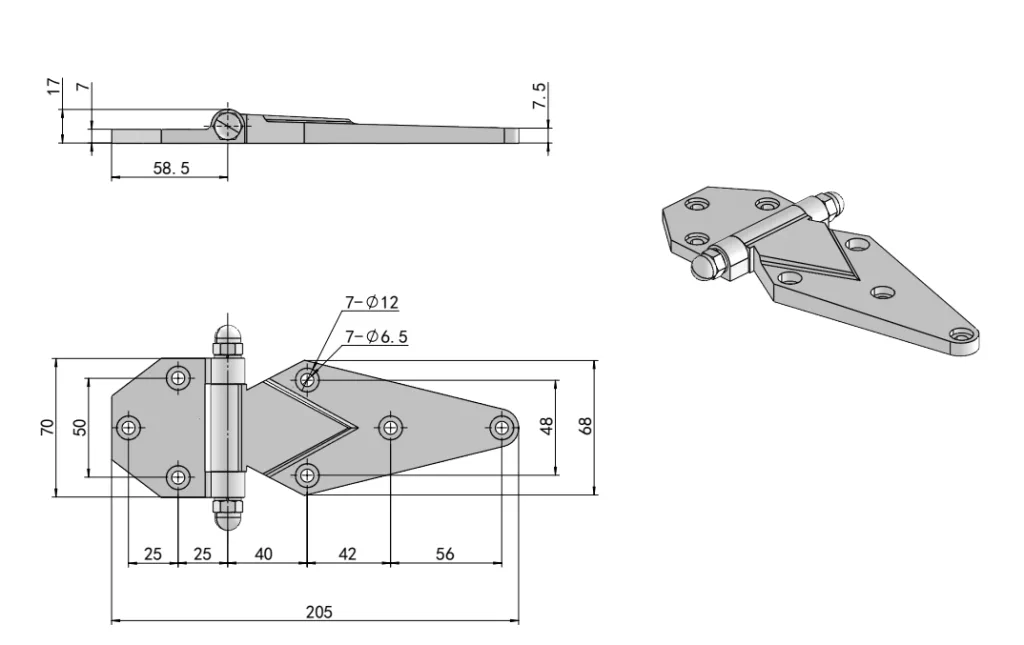 Heavy-Duty Cold Storage Door Hinge HG02-129-1