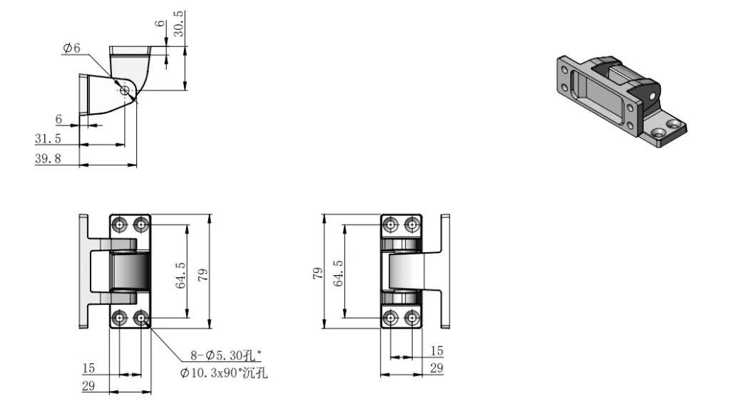 Heavy-Duty Refrigeration Door Hinge HG02-084