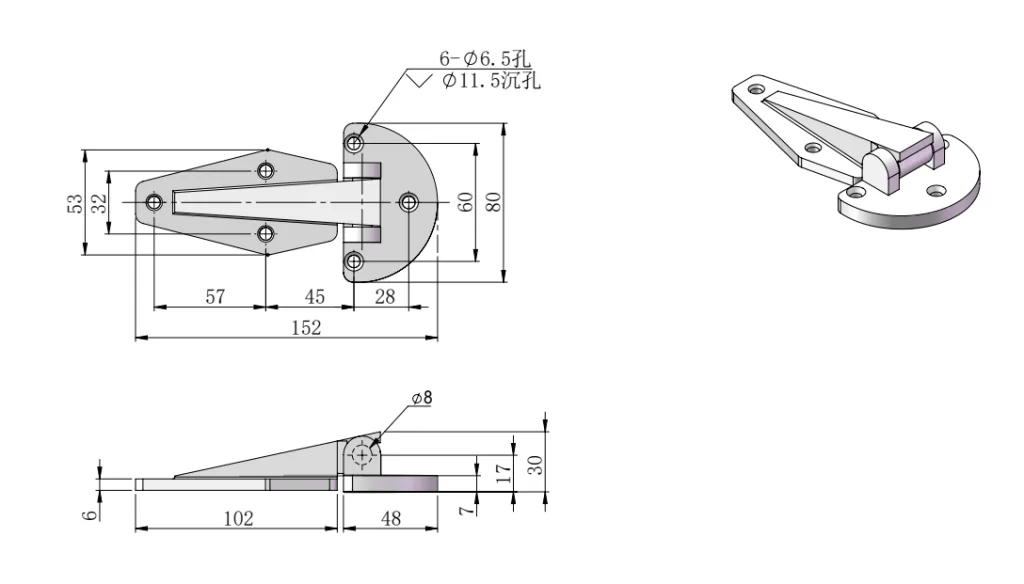 Heavy-Duty Walk-In Freezer Door Hinge HG02-126