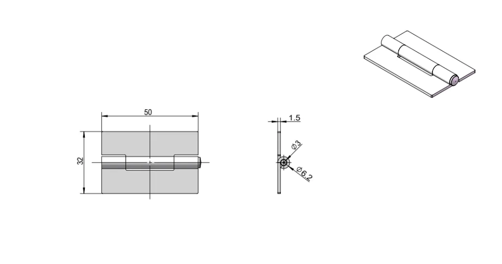 Hygienic Stainless Steel Weld-On Hinge HG02-047