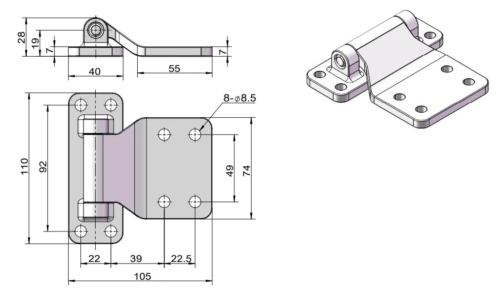Industrial Equipment Hinge  HG02-121