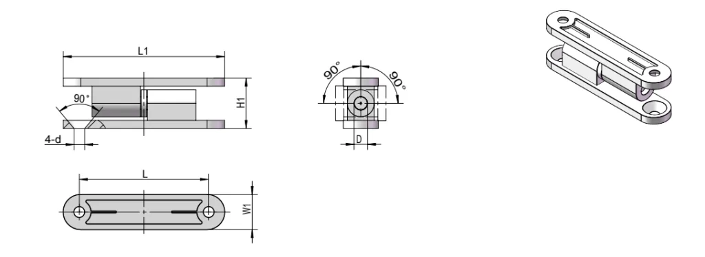 Lift-Off Corner Hinge HG02-041