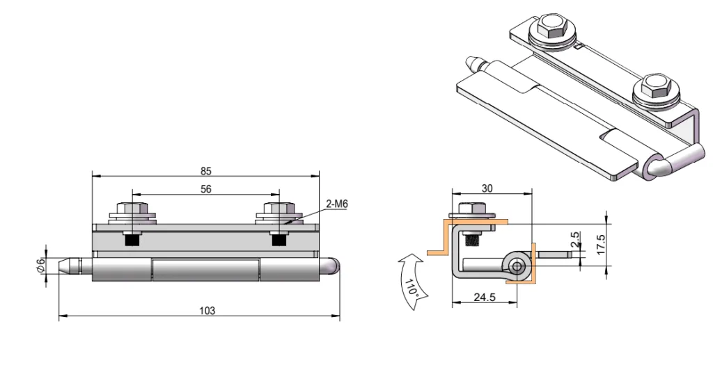 M6 Concealed Removable Cabinet Hinge HG02-075