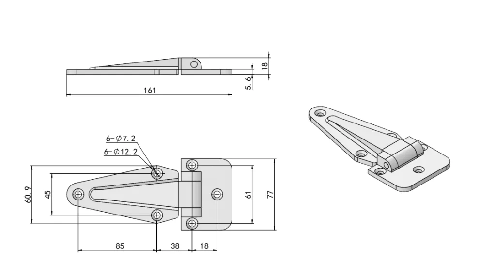 Stainless steel freezer hinge HG02-138