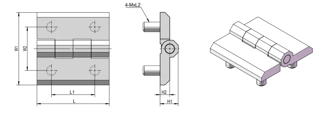 Stud Mount Heavy-Duty Hinge HG02-067A
