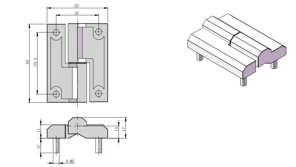 Zinc Alloy Lift-Off Hinge HG02-078