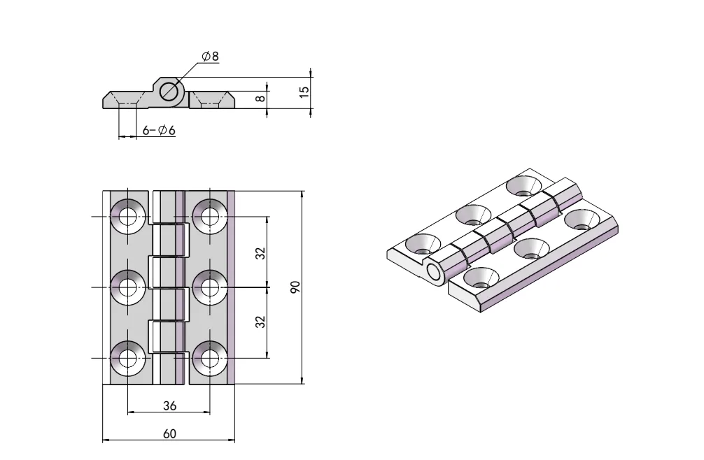 zinc alloy cabinet hinge HG02-030-2