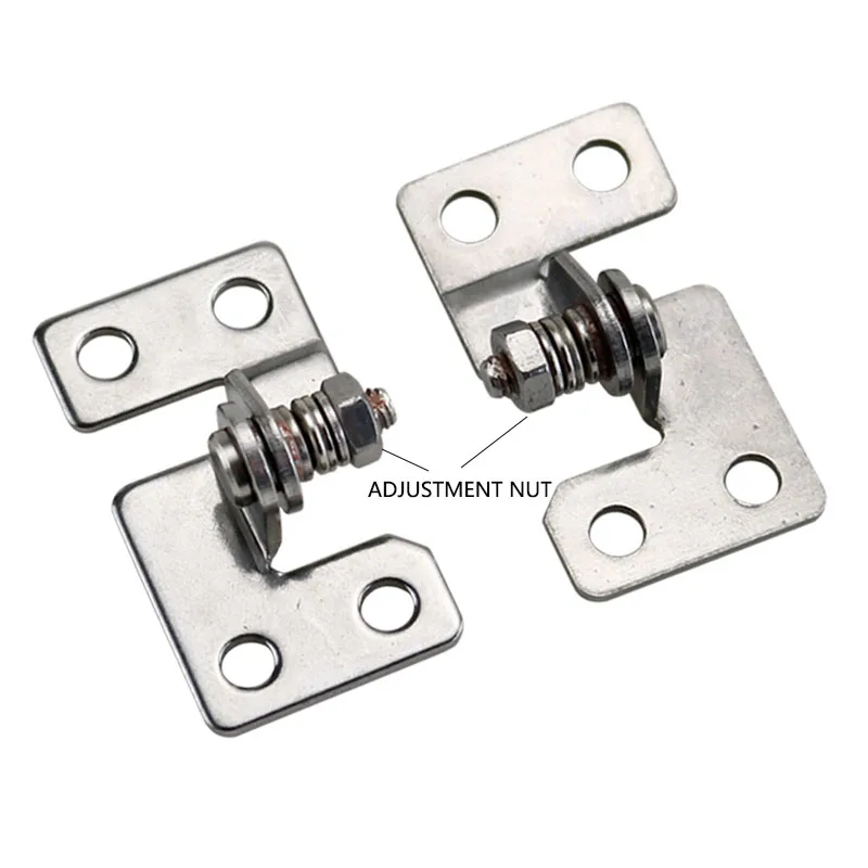 Adjustable torque hinges showing the torque adjustment nuts