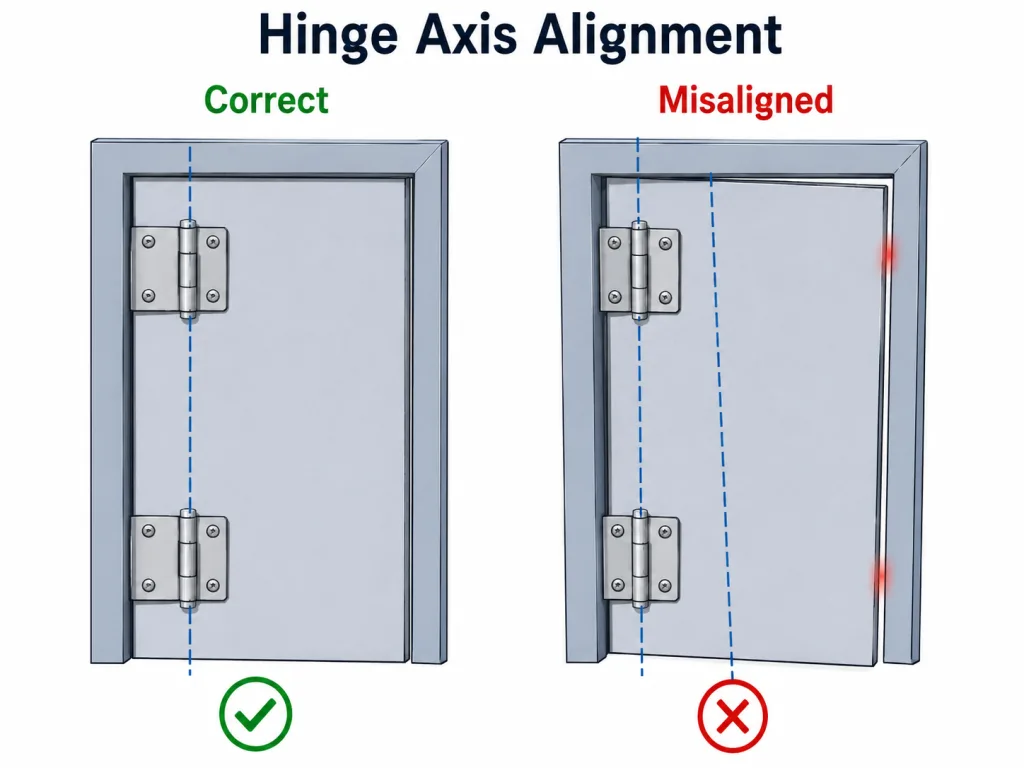 Thin sheet metal hinge load path comparing unreinforced sheet with backing plate reinforcement