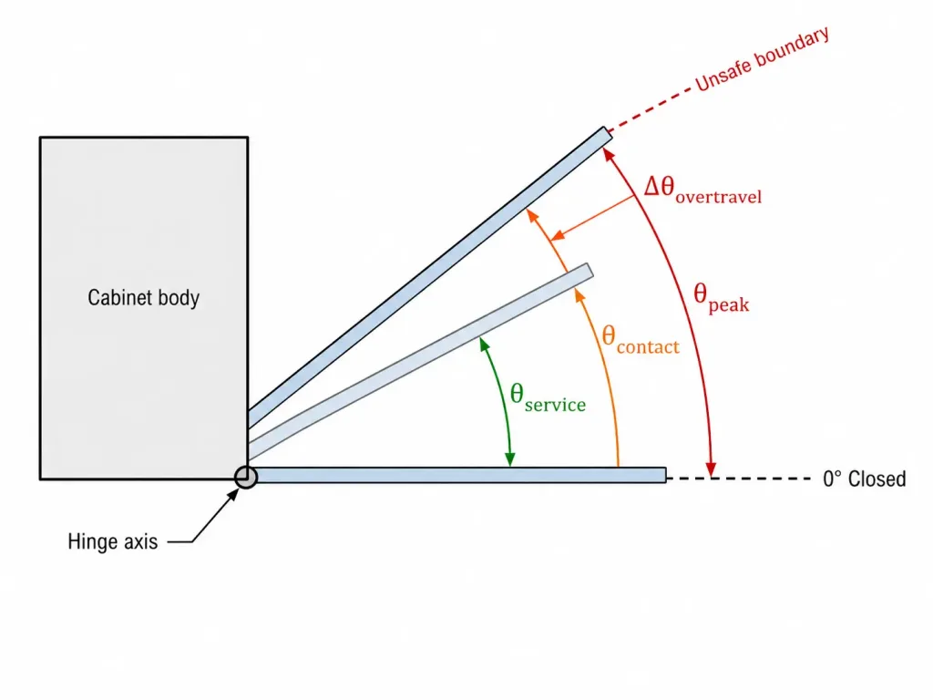 industrial door opening stop angle and overtravel