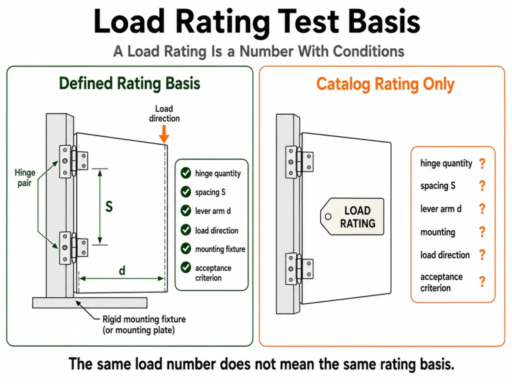industrial hinge load rating test conditions