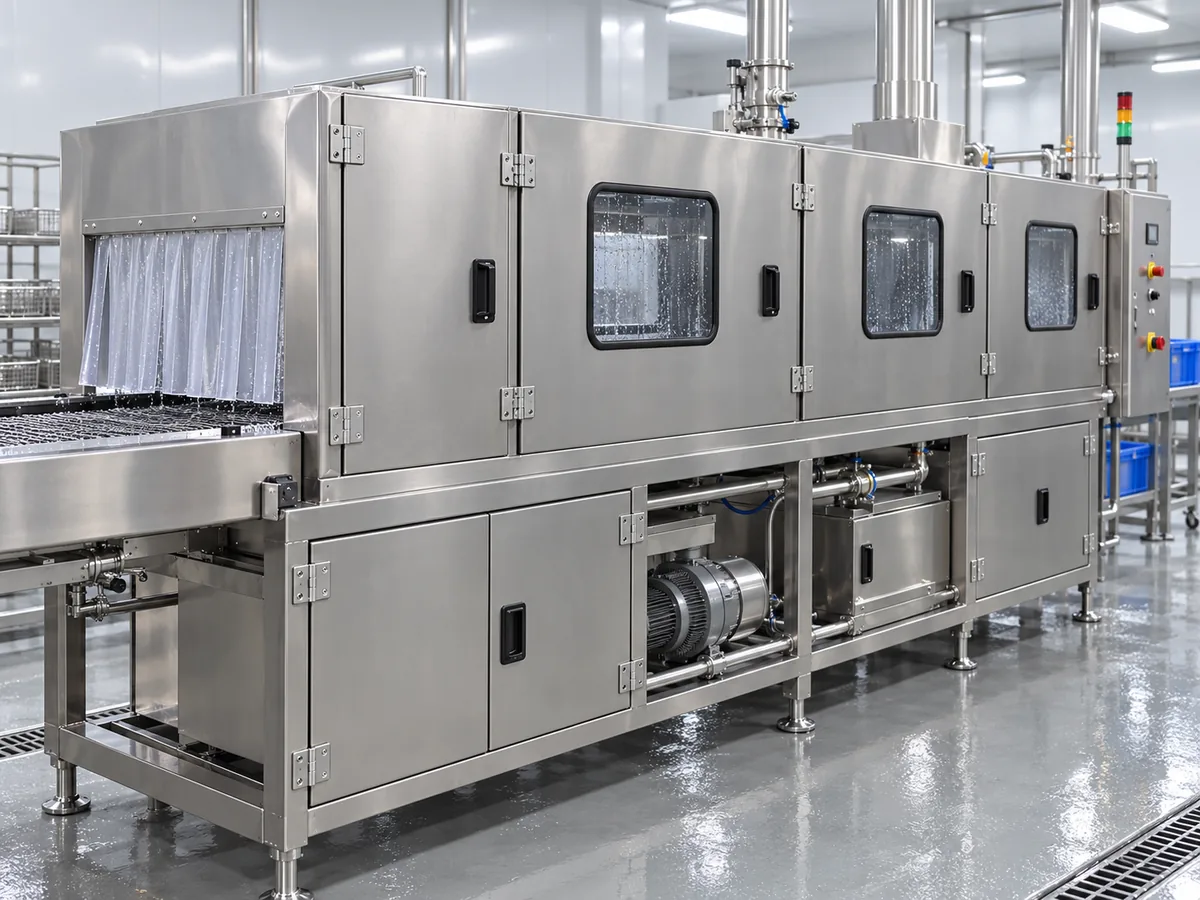 Stainless washdown equipment with service access doors